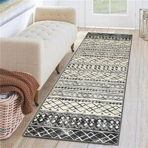 Boho Runner Rug 2x6 Moroccan Washable Non Slip Soft Hallway Kitchen Carpet